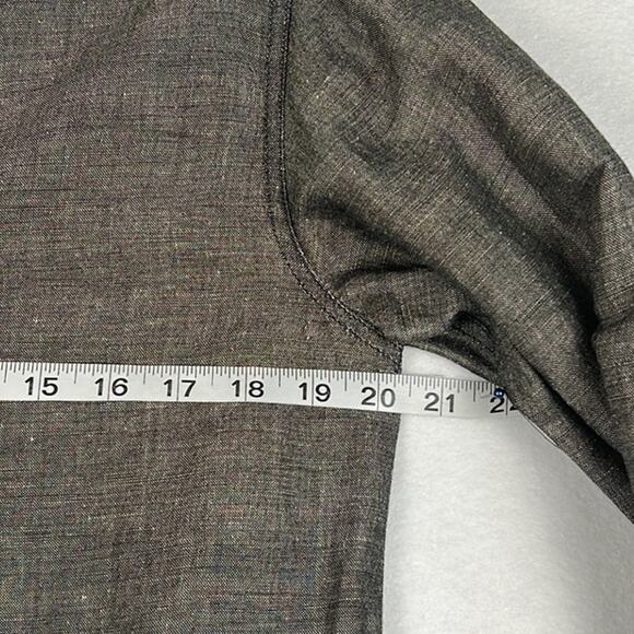 Chico’s Linen Blend Jacket Dark Gray Button Front Closure Pockets Size S - Picture 3 of 9